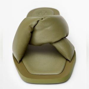 Olive Green Padded Slide Sandal - Women's